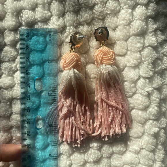 Pink Fashion Jewelry Hambre Tassel Earrings - Picture 3 of 3